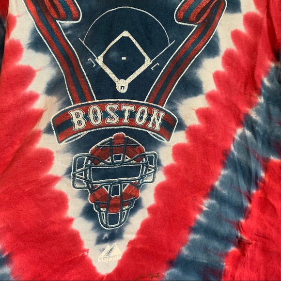 Boston Red Sox All Over Print Tie Dye Shirt XL Majestic - Picture 3 of 10